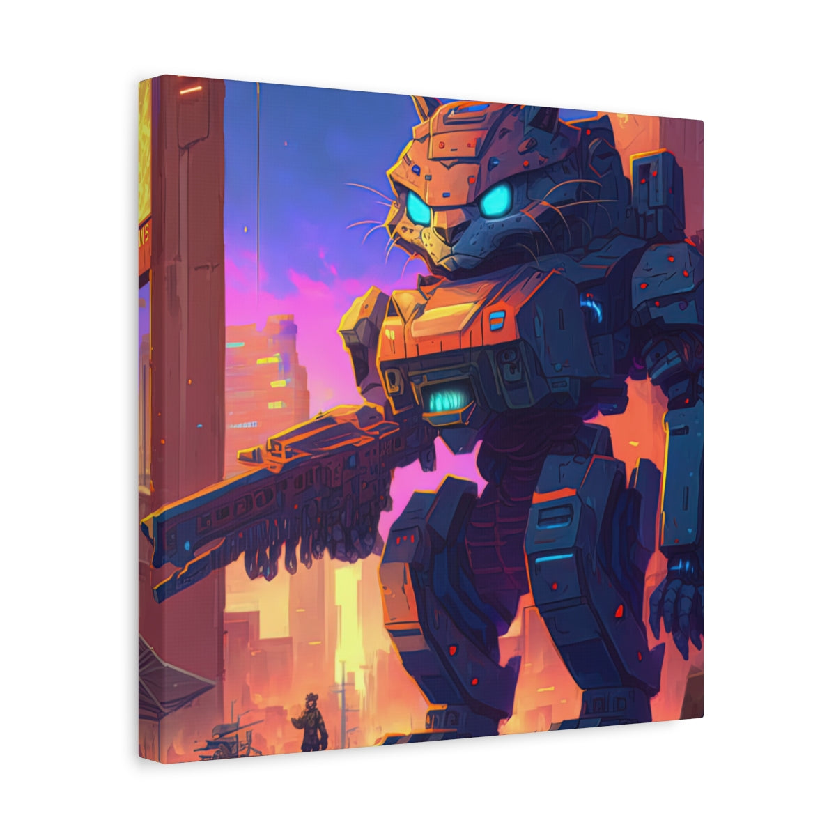 Mech Kitty Canvas Print