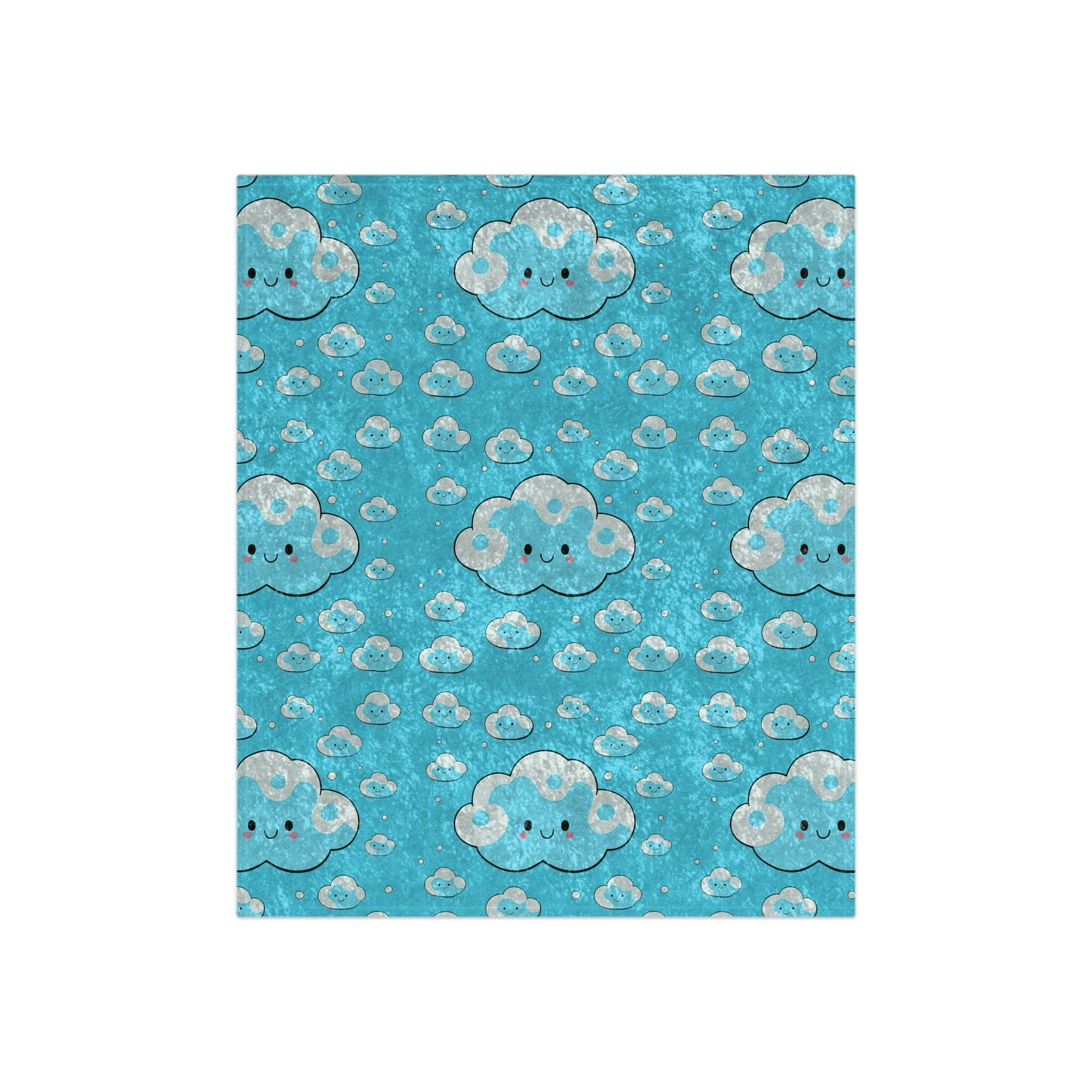 Kawaii Cloudy Sky Crushed Velvet Blanket