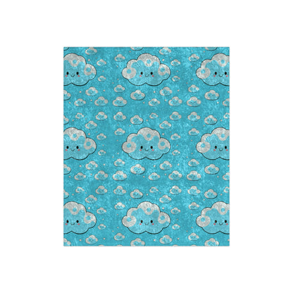 Kawaii Cloudy Sky Crushed Velvet Blanket