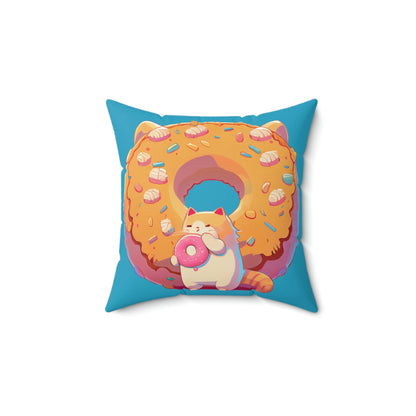 Donut Cat Square Pillow