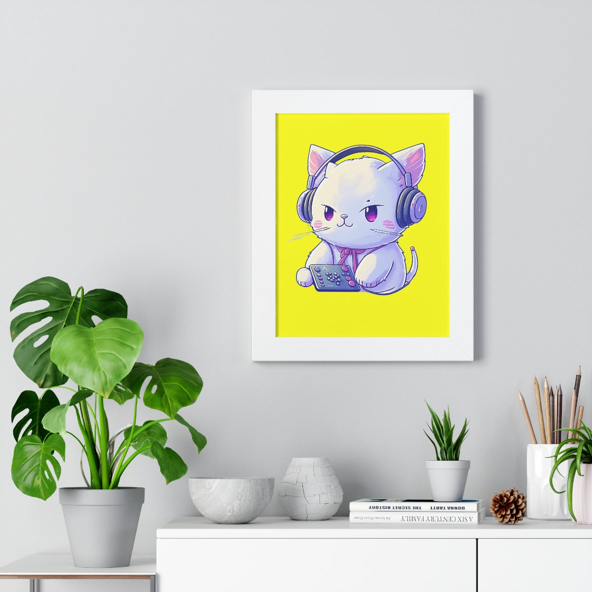 Gamer Kitty Framed Print