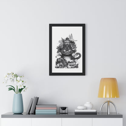 Kitty Kaiju Framed Print