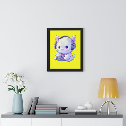 Gamer Kitty Framed Print