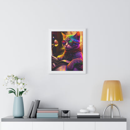 Kitty Biker Framed Print