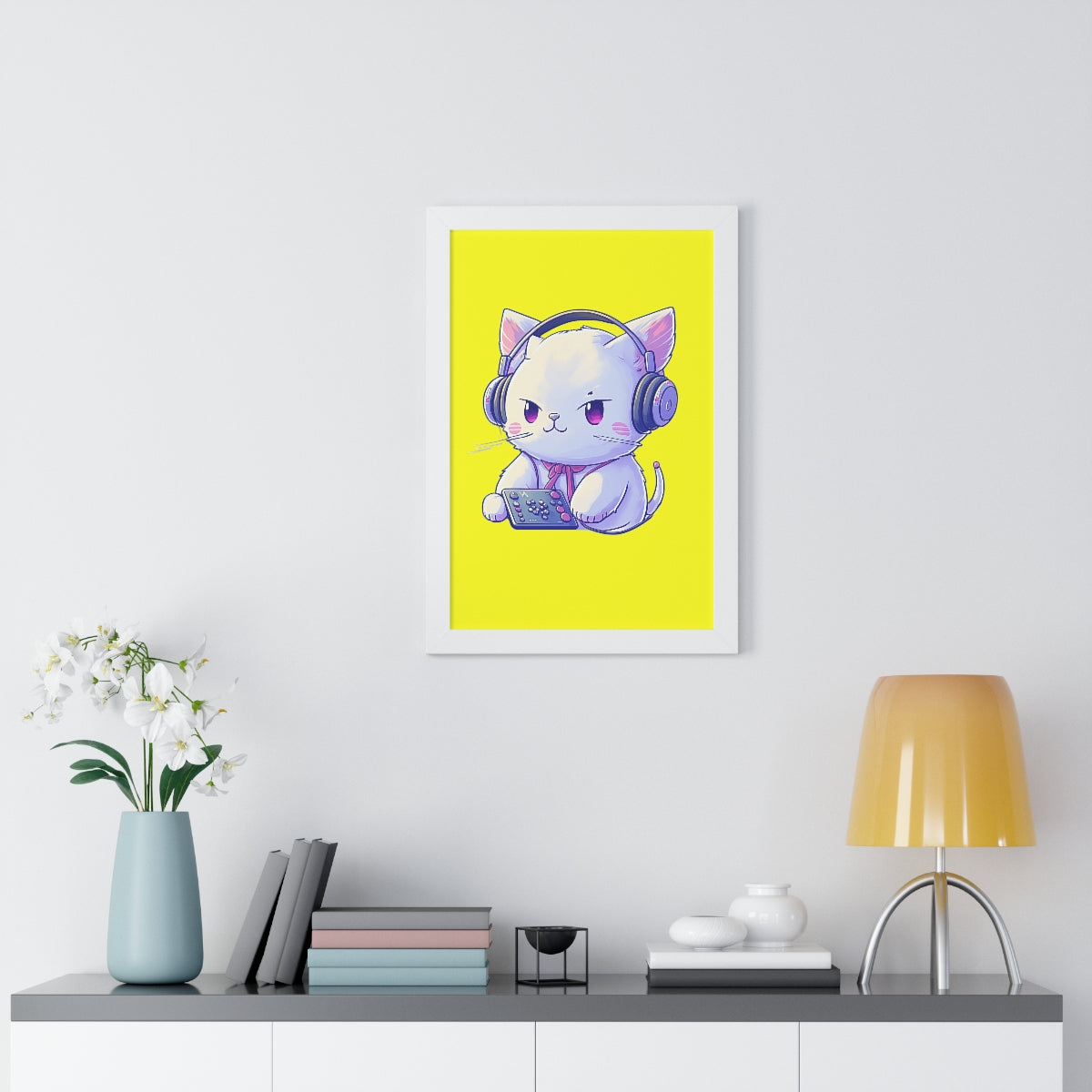 Gamer Kitty Framed Print