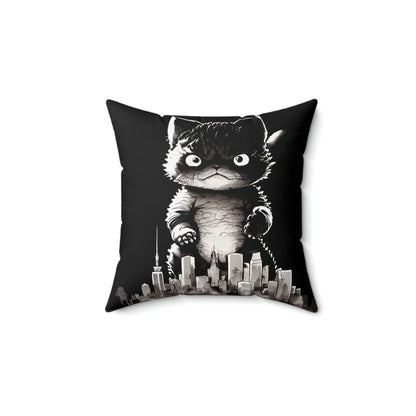 Kittenzilla Throw Pillow