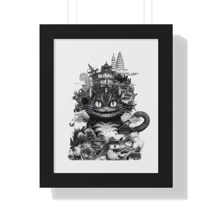 Kitty Kaiju Framed Print