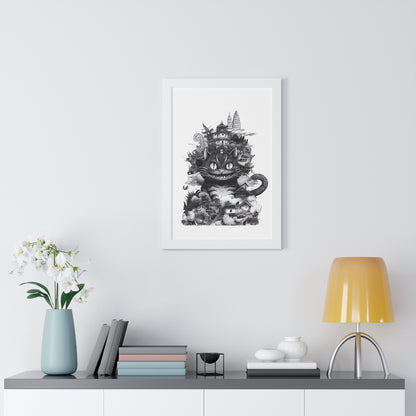 Kitty Kaiju Framed Print