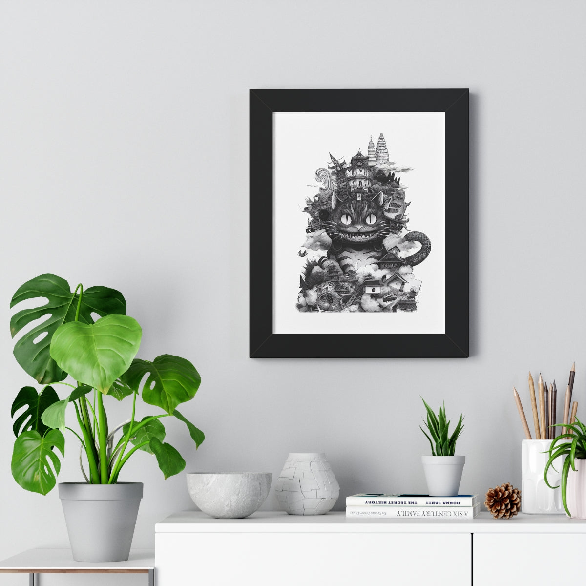 Kitty Kaiju Framed Print