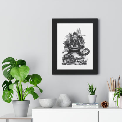 Kitty Kaiju Framed Print