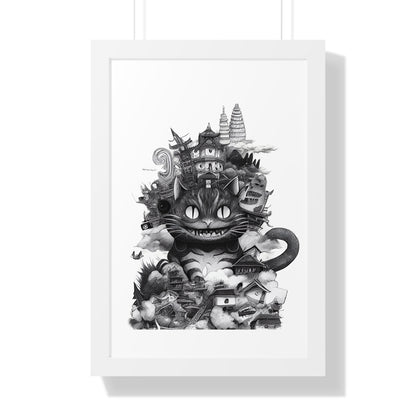 Kitty Kaiju Framed Print