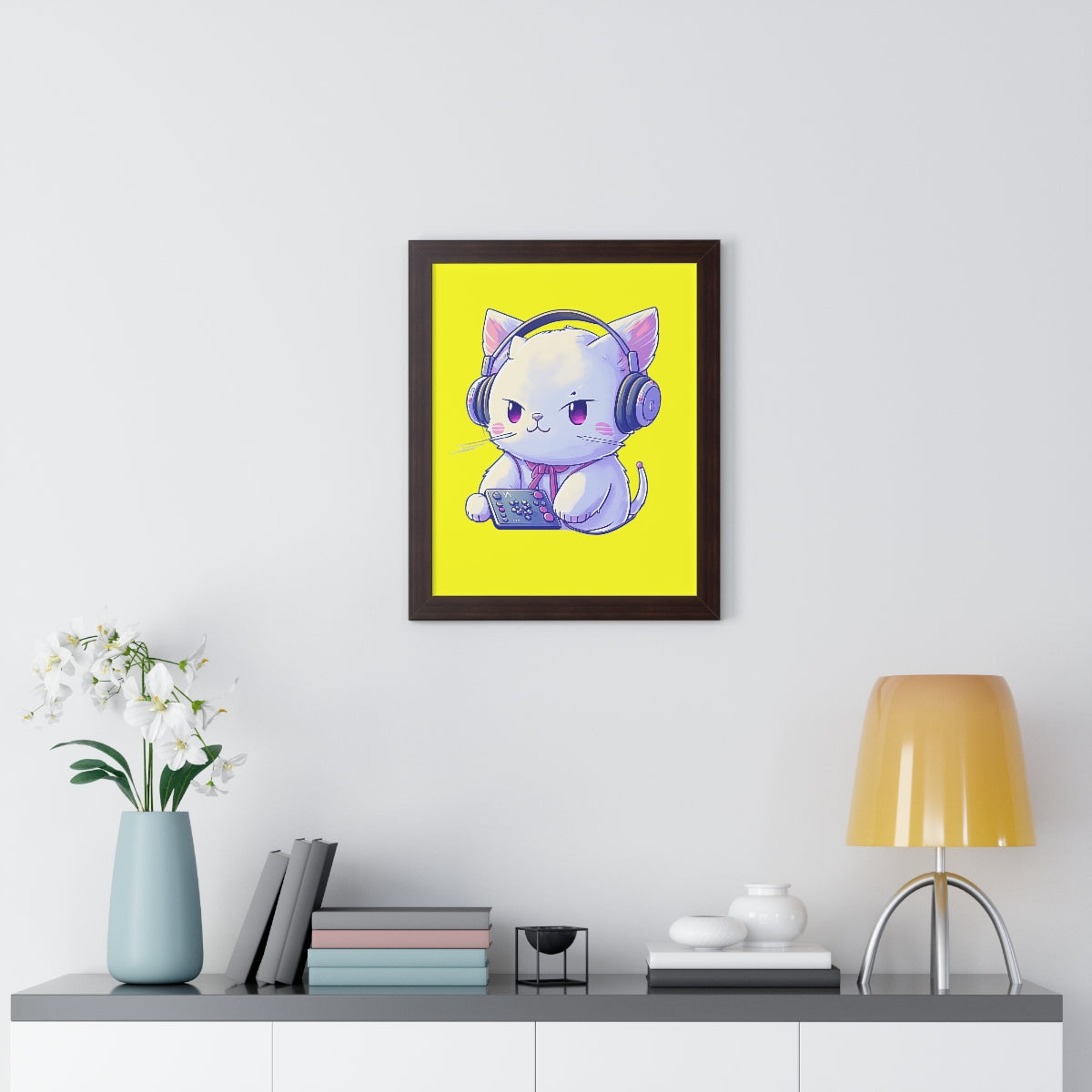 Gamer Kitty Framed Print