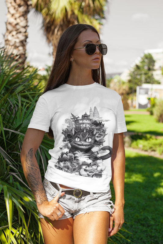 Kitty Kaiju White Tee