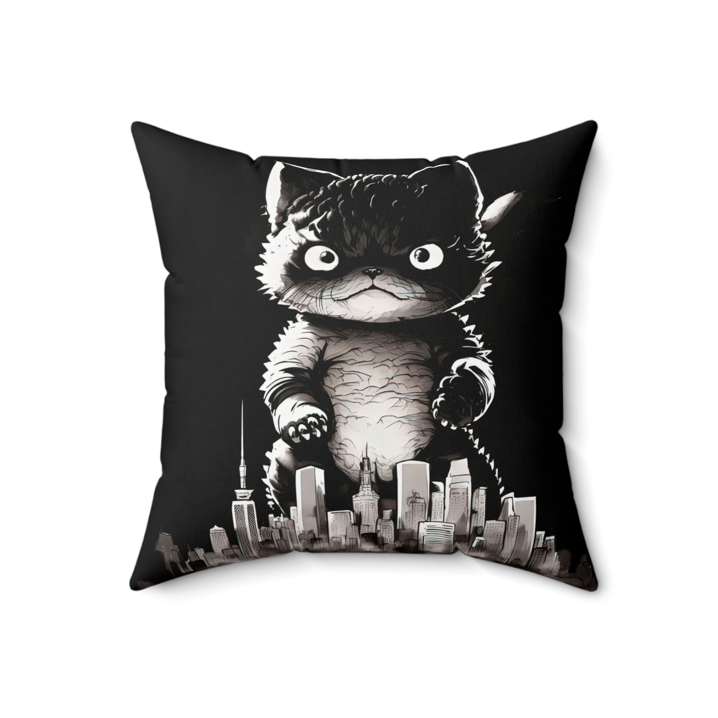 Kittenzilla Throw Pillow