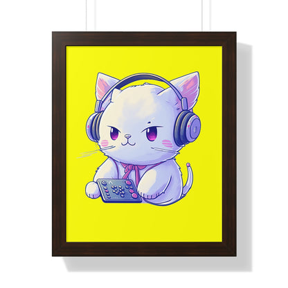 Gamer Kitty Framed Print