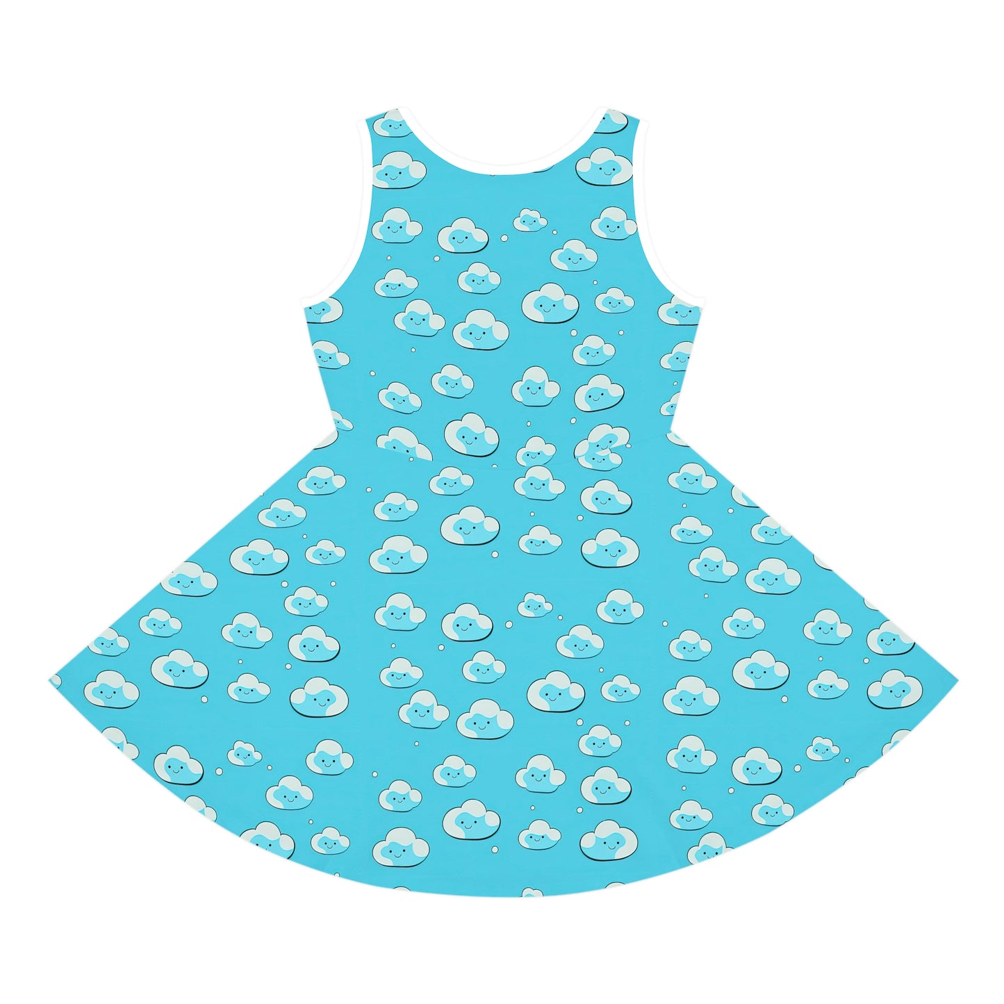 Girls' Kawaii Clouds Sleeveless Sundress (AOP)