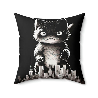 Kittenzilla Throw Pillow