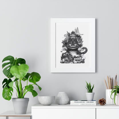 Kitty Kaiju Framed Print