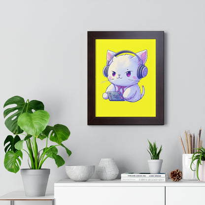 Gamer Kitty Framed Print