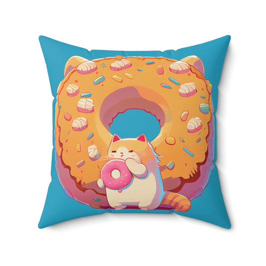 Donut Cat Square Pillow