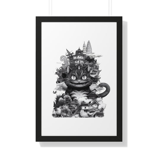 Kitty Kaiju Framed Print