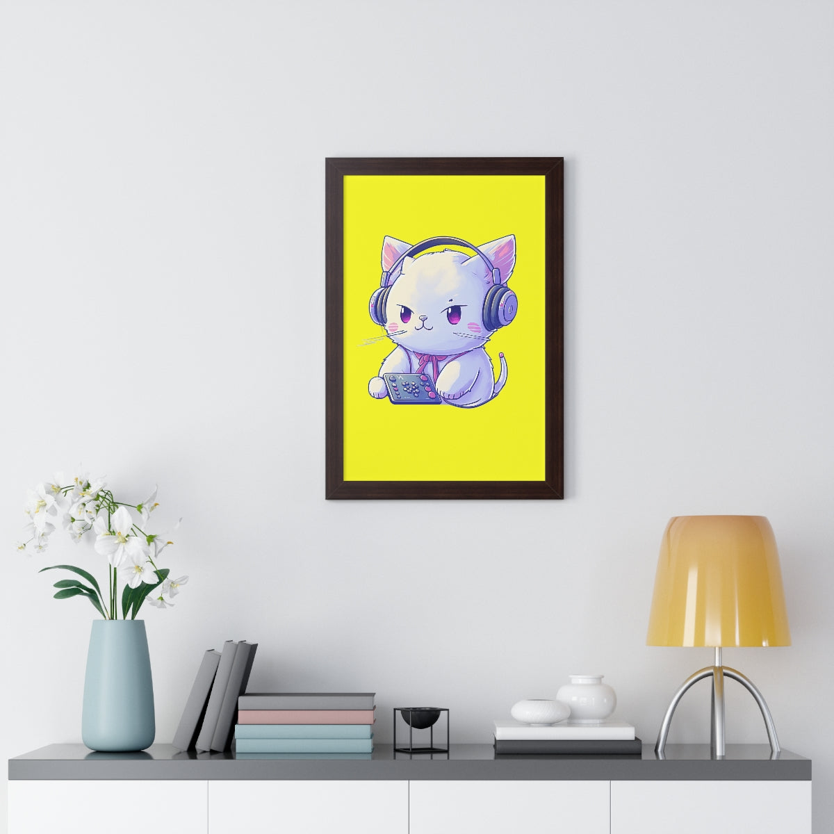 Gamer Kitty Framed Print