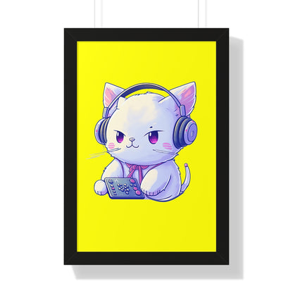 Gamer Kitty Framed Print