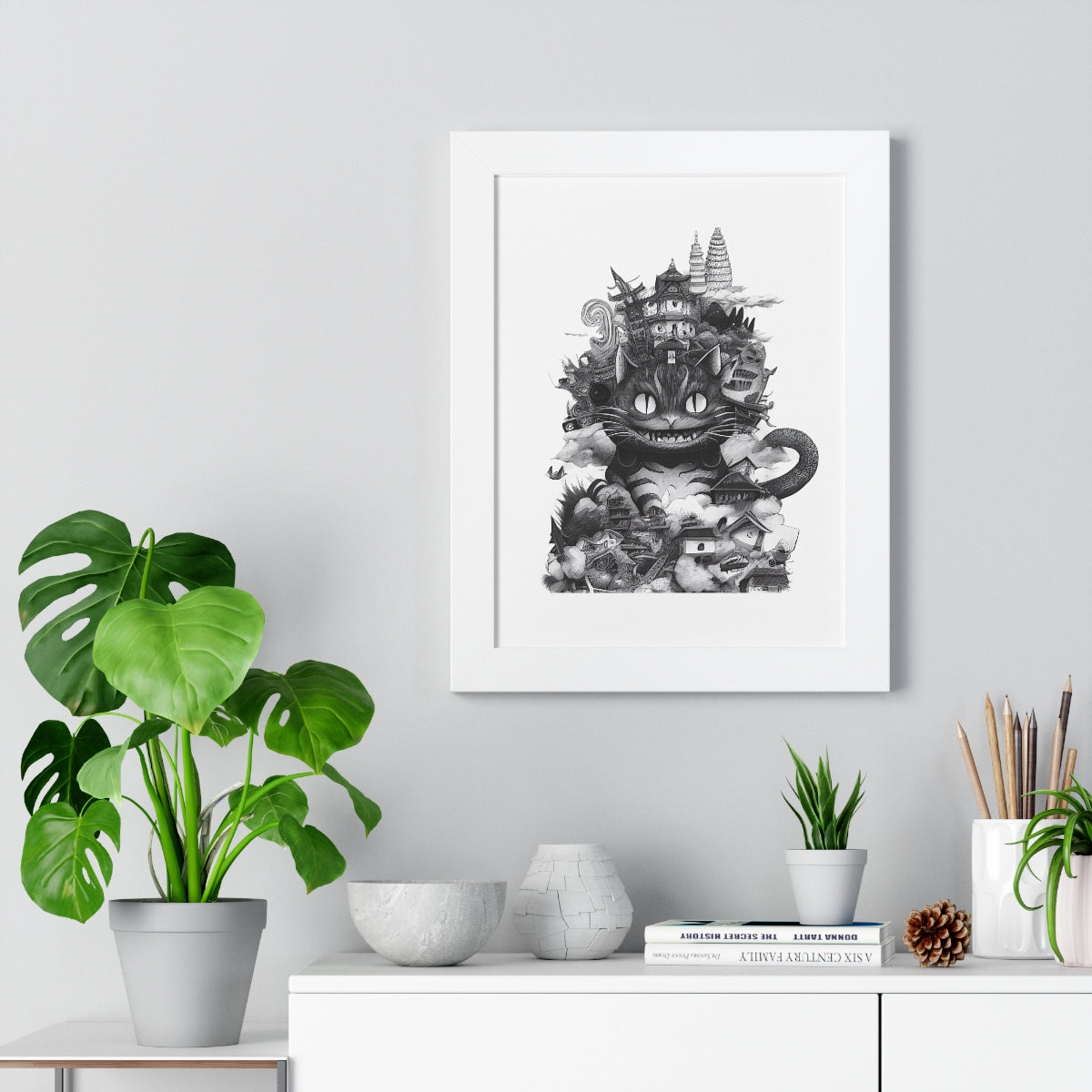 Kitty Kaiju Framed Print