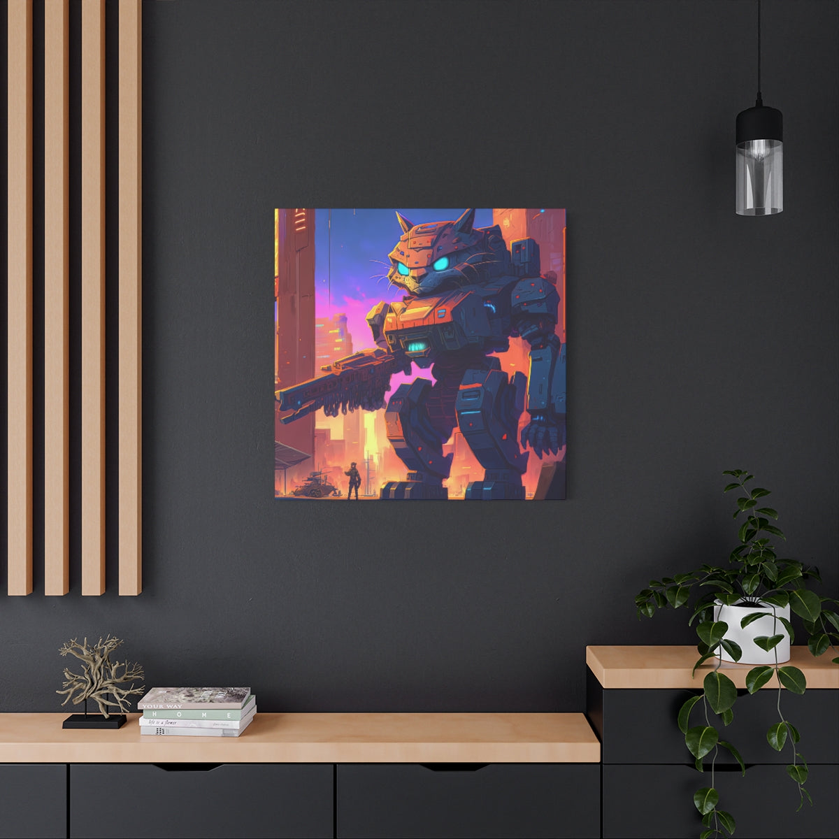 Mech Kitty Canvas Print