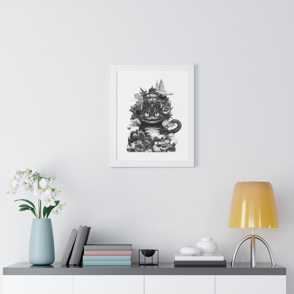 Kitty Kaiju Framed Print