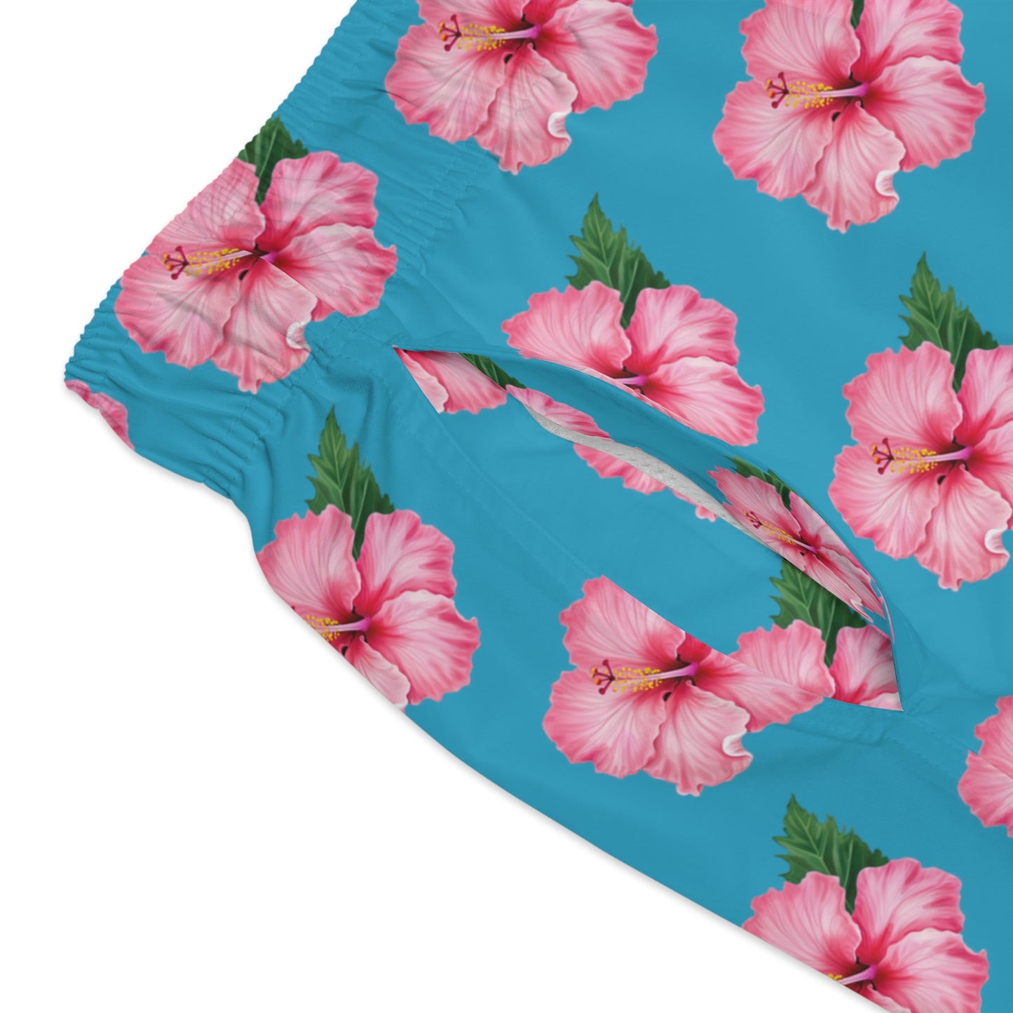 Pink Habiscus Swim Trunks