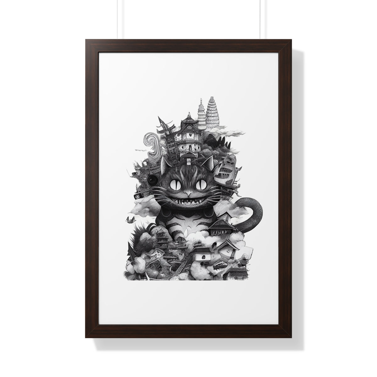 Kitty Kaiju Framed Print