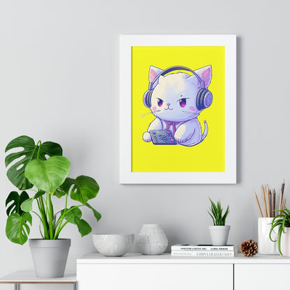 Gamer Kitty Framed Print