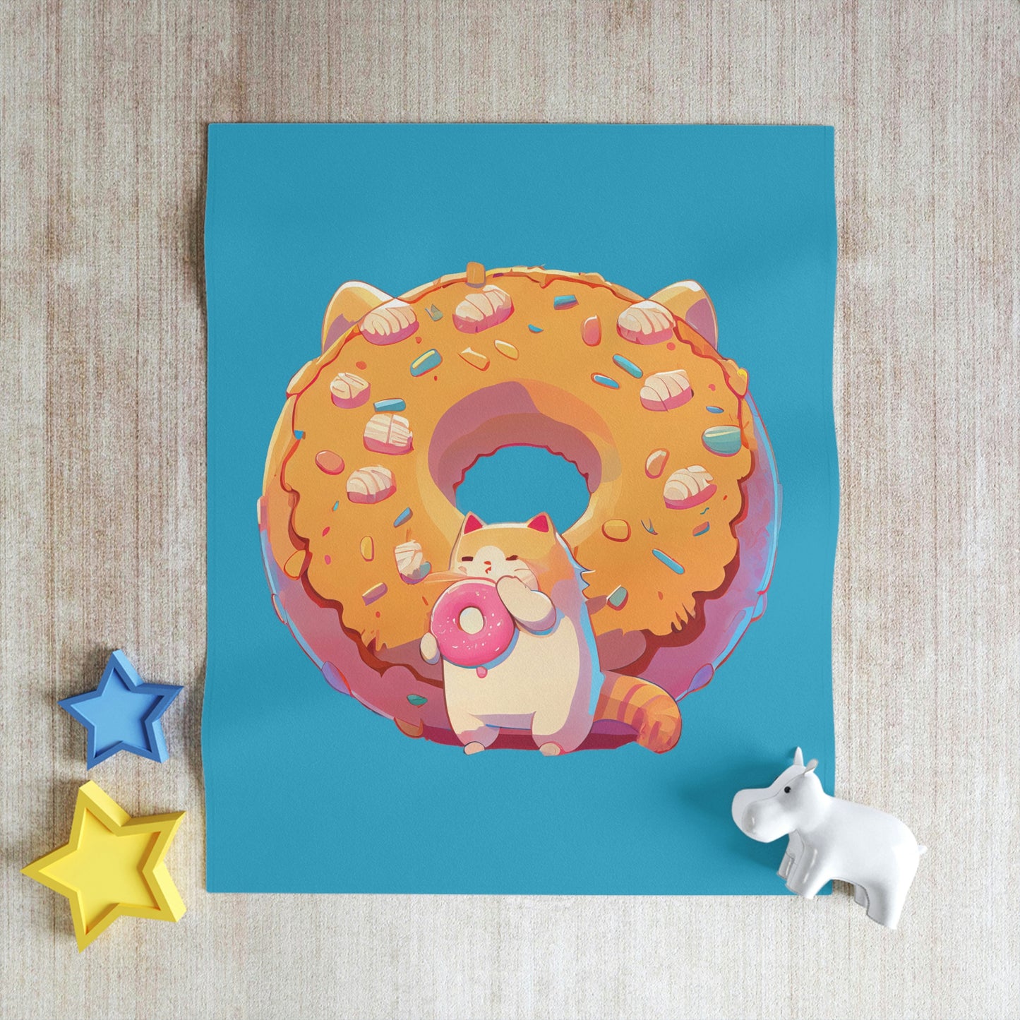 Donut Cat Throw Blanket