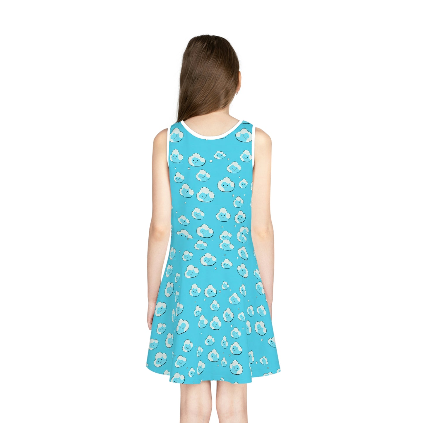 Girls' Kawaii Clouds Sleeveless Sundress (AOP)