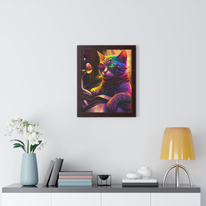 Kitty Biker Framed Print