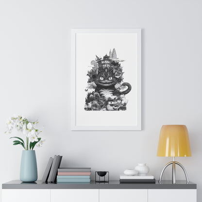 Kitty Kaiju Framed Print