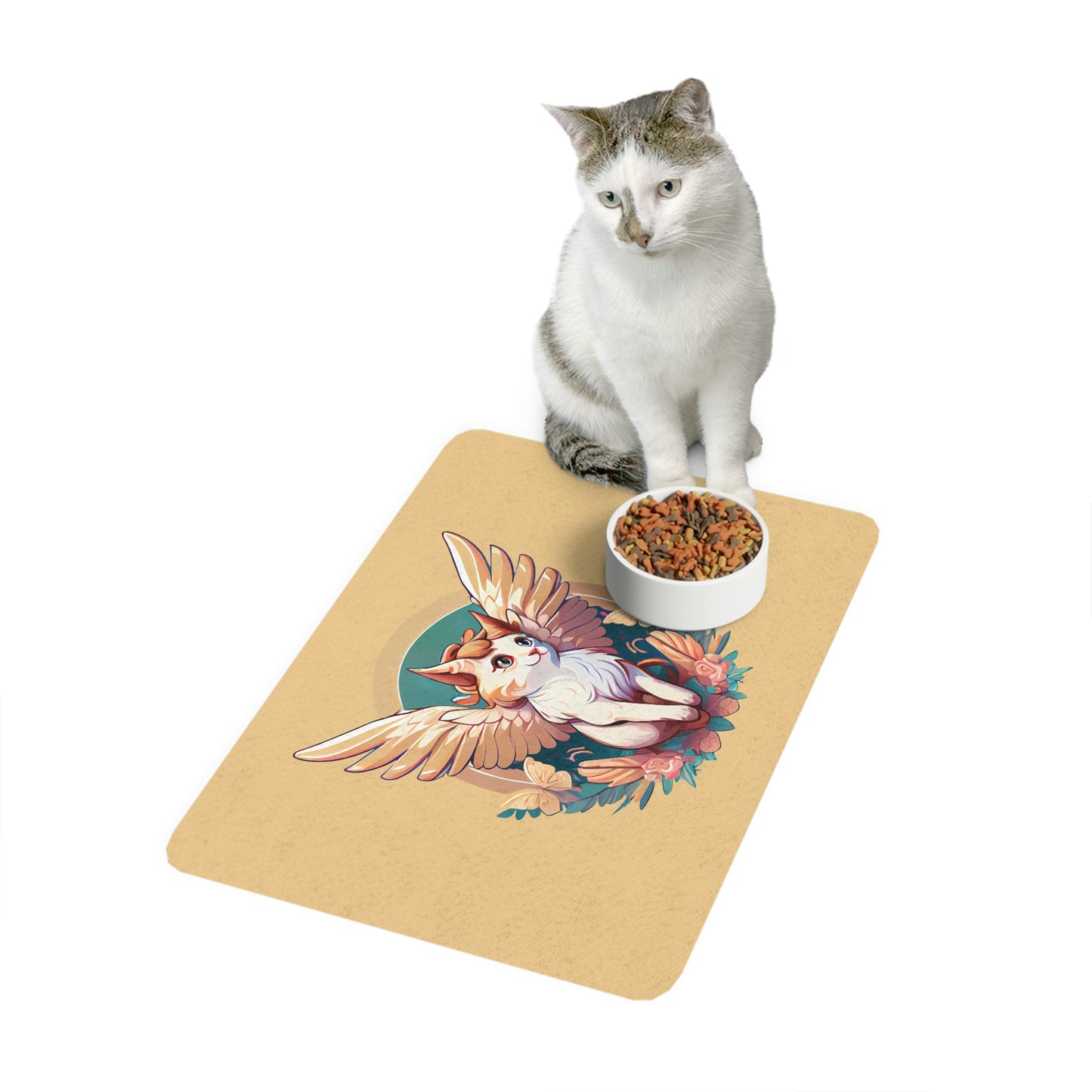 Angel Kitty Food Mat (12x18)