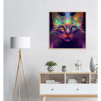 Catnip Trip Premium Semi-Glossy Paper Wooden Framed Print