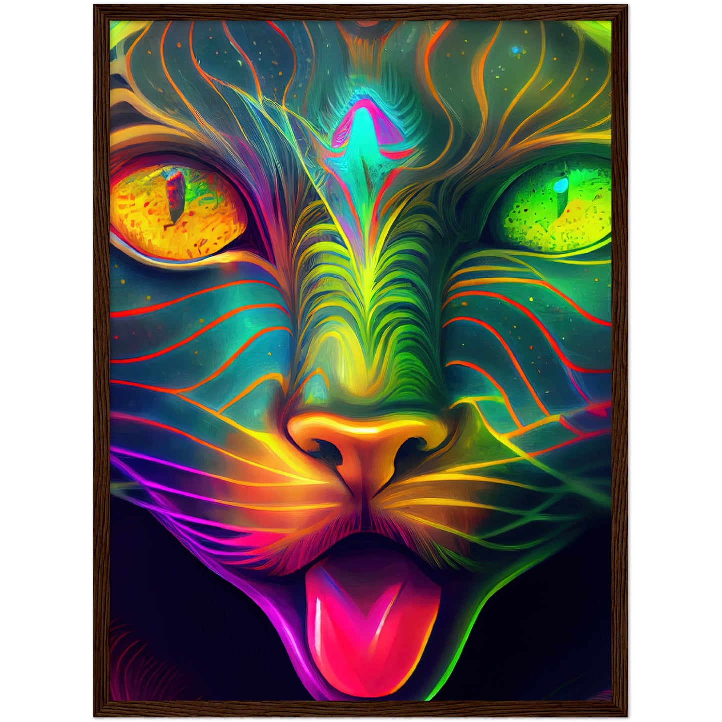 Catnip Trip Premium Semi-Glossy Paper Wooden Framed Print