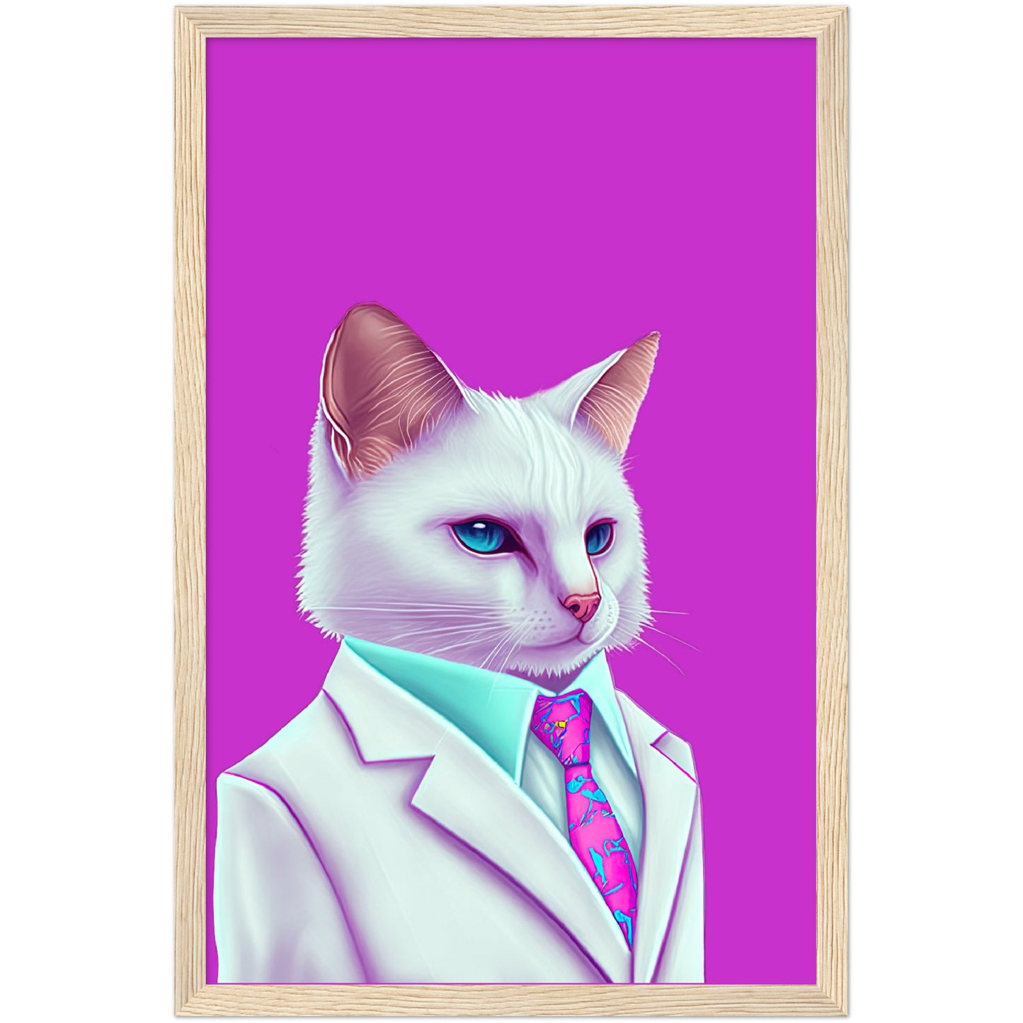 Meowami vice Semi-Glossy Paper Wooden Framed Print