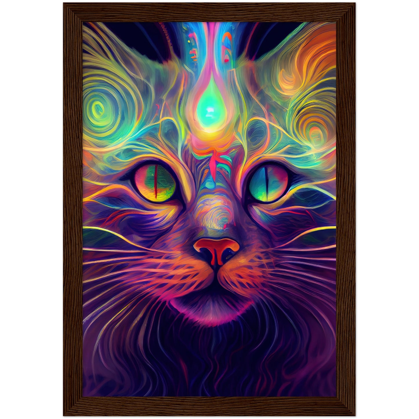 Catnip Trip Premium Semi-Glossy Paper Wooden Framed Print