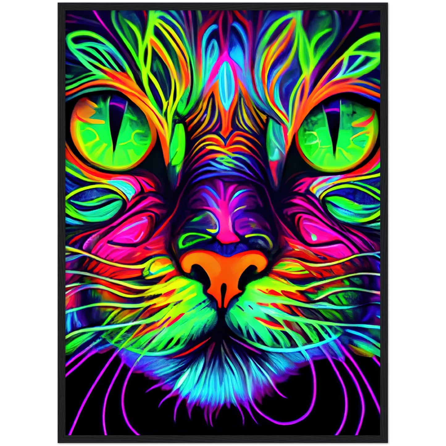 Catnip Trip Premium Semi-Glossy Paper Wooden Framed Print