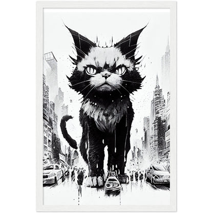 Catzilla Premium Semi-Glossy Paper Wooden Framed Print