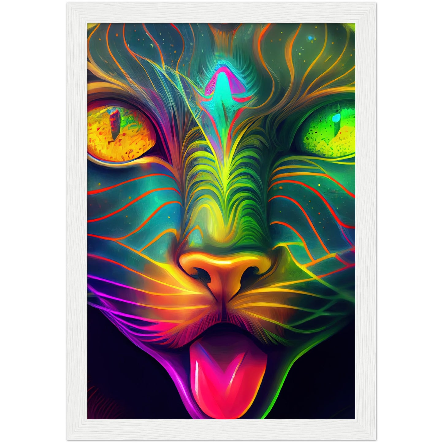 Catnip Trip Premium Semi-Glossy Paper Wooden Framed Print