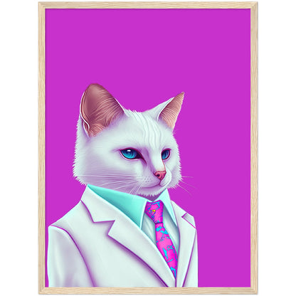 Meowami vice Semi-Glossy Paper Wooden Framed Print