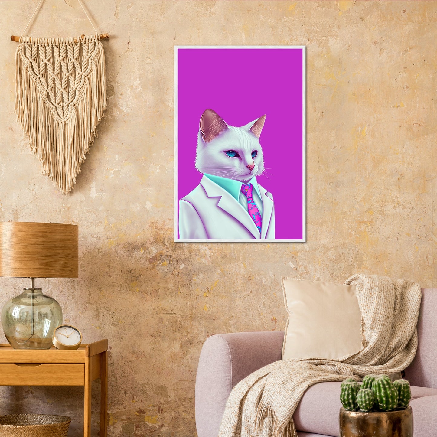 Meowami vice Semi-Glossy Paper Wooden Framed Print