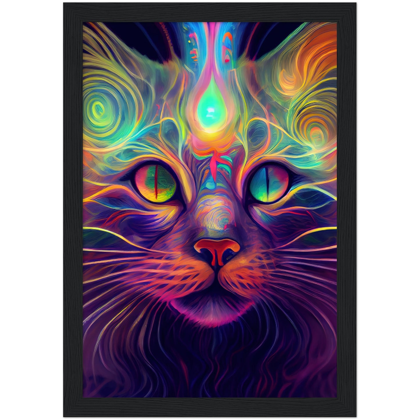 Catnip Trip Premium Semi-Glossy Paper Wooden Framed Print