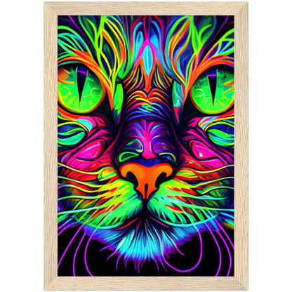 Catnip Trip Premium Semi-Glossy Paper Wooden Framed Print