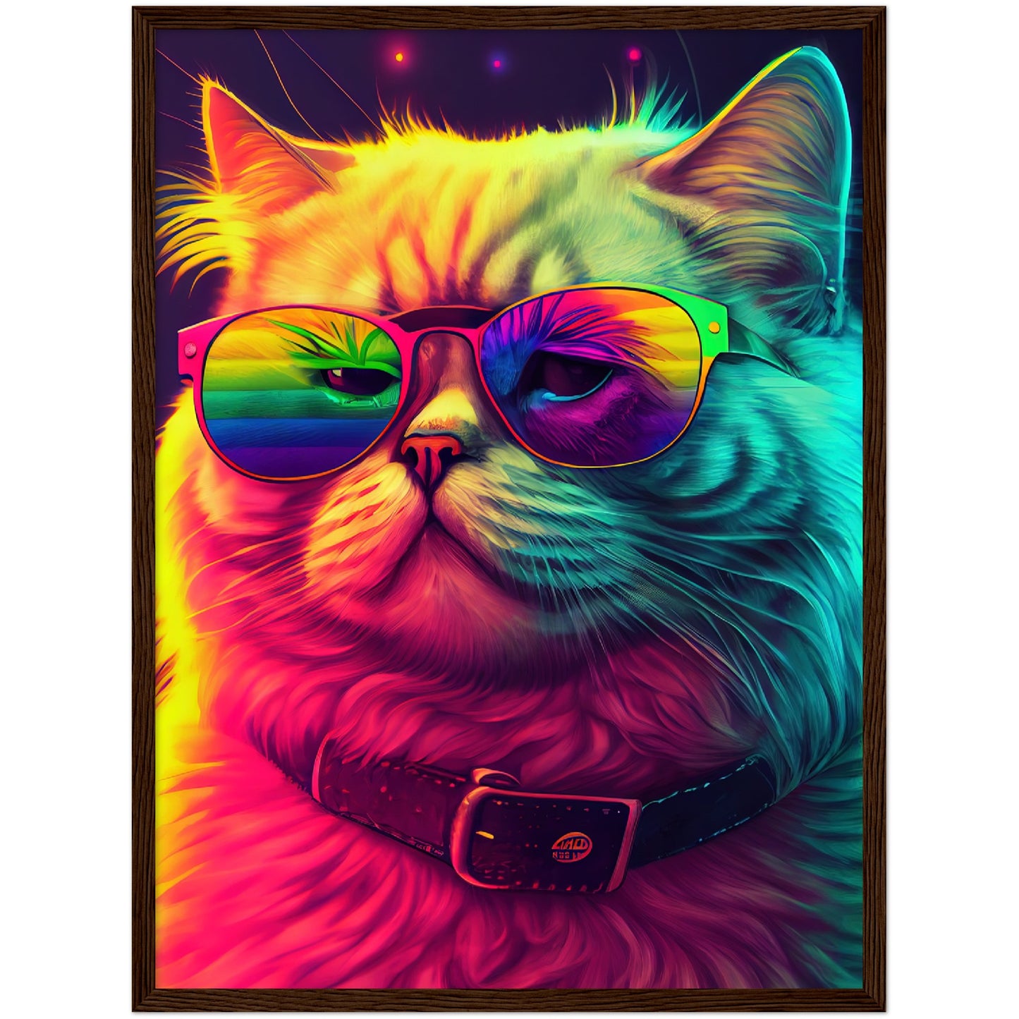 Mr. Cool-Cat Premium Semi-Glossy Paper Wooden Framed Print